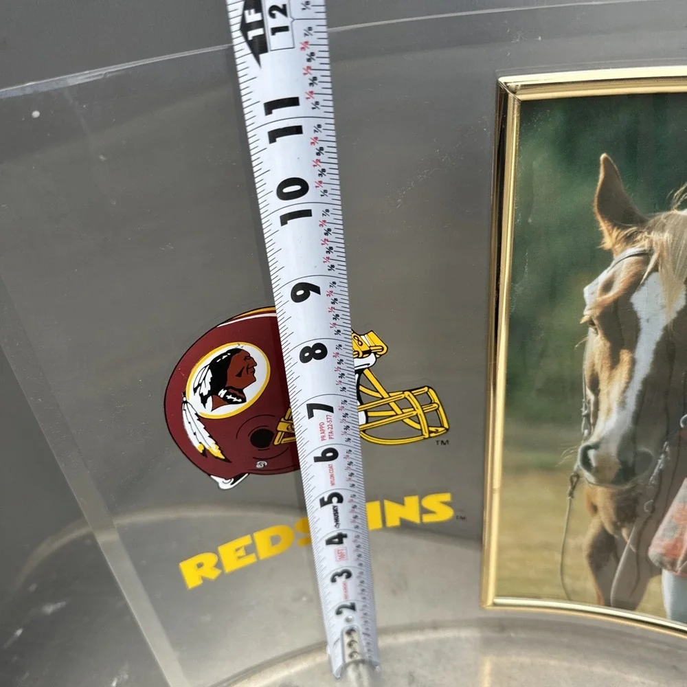 Vintage Rare Washington Redskins Acrylic Picture Frame 8x10 HTF Curved EUC